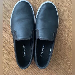 Lacoste Slip on Black Leather Sneakers